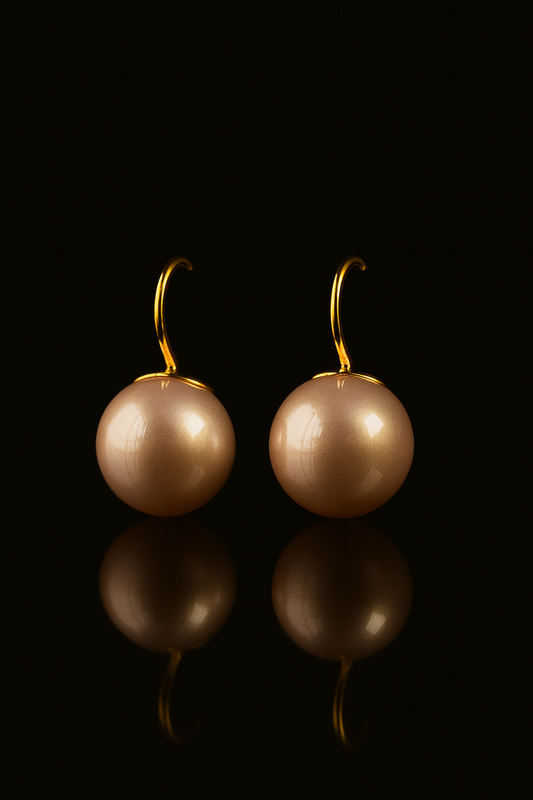 Elegant Korean pearl earrings with gold hooks